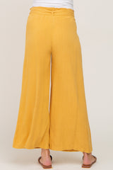 Yellow Paper Bag Wide Leg Maternity Pants