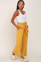 Yellow Paper Bag Wide Leg Maternity Pants