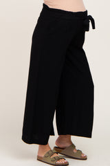 Black Paper Bag Wide Leg Maternity Pants