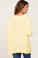 Yellow Ribbed Trim Sweater