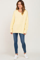 Yellow Ribbed Trim Sweater