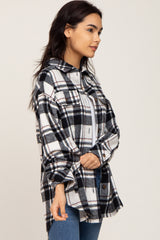 Black Plaid Shirt Jacket