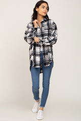 Black Plaid Shirt Jacket