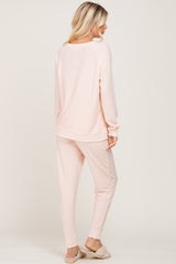 Light Pink Soft Knit Long Sleeve Set