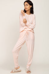 Light Pink Soft Knit Long Sleeve Set