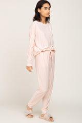 Light Pink Soft Knit Long Sleeve Set