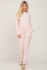 Light Pink Soft Knit Long Sleeve Set