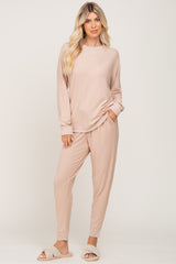 Cream Soft Knit Long Sleeve Set