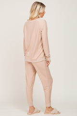 Cream Soft Knit Long Sleeve Set