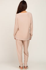 Cream Soft Knit Long Sleeve Set