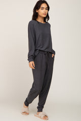 Charcoal Soft Knit Long Sleeve Set