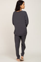 Charcoal Soft Knit Long Sleeve Set