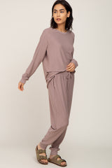 Taupe Soft Knit Long Sleeve Set