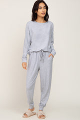 Heather Grey Soft Knit Long Sleeve Set