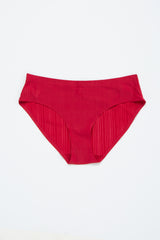 Red Ribbed Seamless Underwear