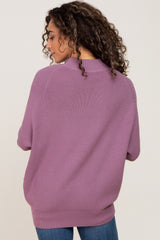 Mauve Funnel Neck Dolman Sleeve Sweater