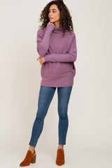 Mauve Funnel Neck Dolman Sleeve Sweater