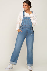 Blue Denim Cuffed Maternity Overalls