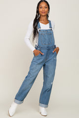 Blue Denim Cuffed Maternity Overalls