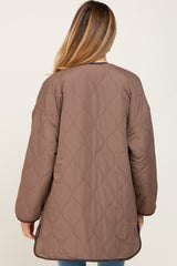 Mocha Reversible Sherpa Maternity Jacket