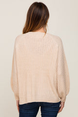 Beige Puff Sleeve Sweater