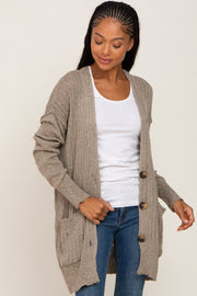 Olive Oversized Textured Knit Cardigan