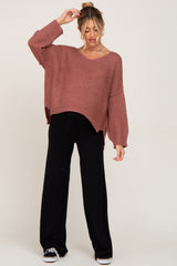 Rust Knit Dolman Sleeve Maternity Sweater