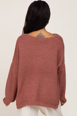 Rust Knit Dolman Sleeve Sweater