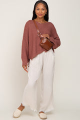 Rust Knit Dolman Sleeve Sweater