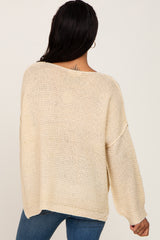 Beige Knit Dolman Sleeve Sweater