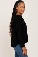 Black Knit Dolman Sleeve Sweater