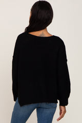 Black Knit Dolman Sleeve Sweater