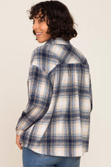 Blue Plaid Shirt Jacket