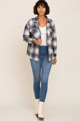 Blue Plaid Shirt Jacket