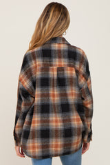 Black Plaid Maternity Shirt Jacket