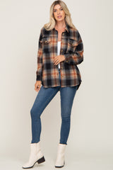 Black Plaid Shirt Jacket