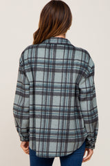 Mint Green Plaid Front Pocket Shacket