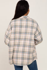 Taupe Plaid Shirt Jacket