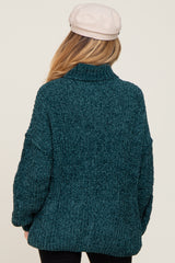 Forest Green Soft Chenille Turtle Neck Maternity Sweater