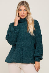 Forest Green Soft Chenille Turtle Neck Maternity Sweater