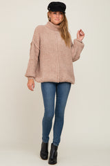 Taupe Soft Chenille Turtle Neck Sweater