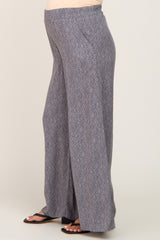 Grey Printed Wide Leg Maternity Pants