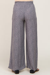 Grey Printed Wide Leg Maternity Pants