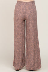 Mocha Printed Wide Leg Maternity Pants