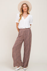 Mocha Printed Wide Leg Maternity Pants