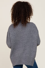 Heather Grey Mock Neck Sweater