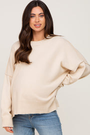 Cream Drop Shoulder Maternity Sweater