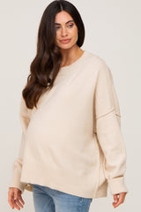 Cream Drop Shoulder Maternity Sweater