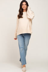 Cream Drop Shoulder Maternity Sweater