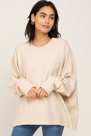 Cream Drop Shoulder Sweater